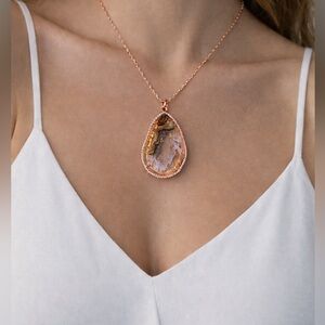 14 Karat Gold Pavé Diamonds |One-of-a-Kind 
 Geode Druzy Pendant- no chain